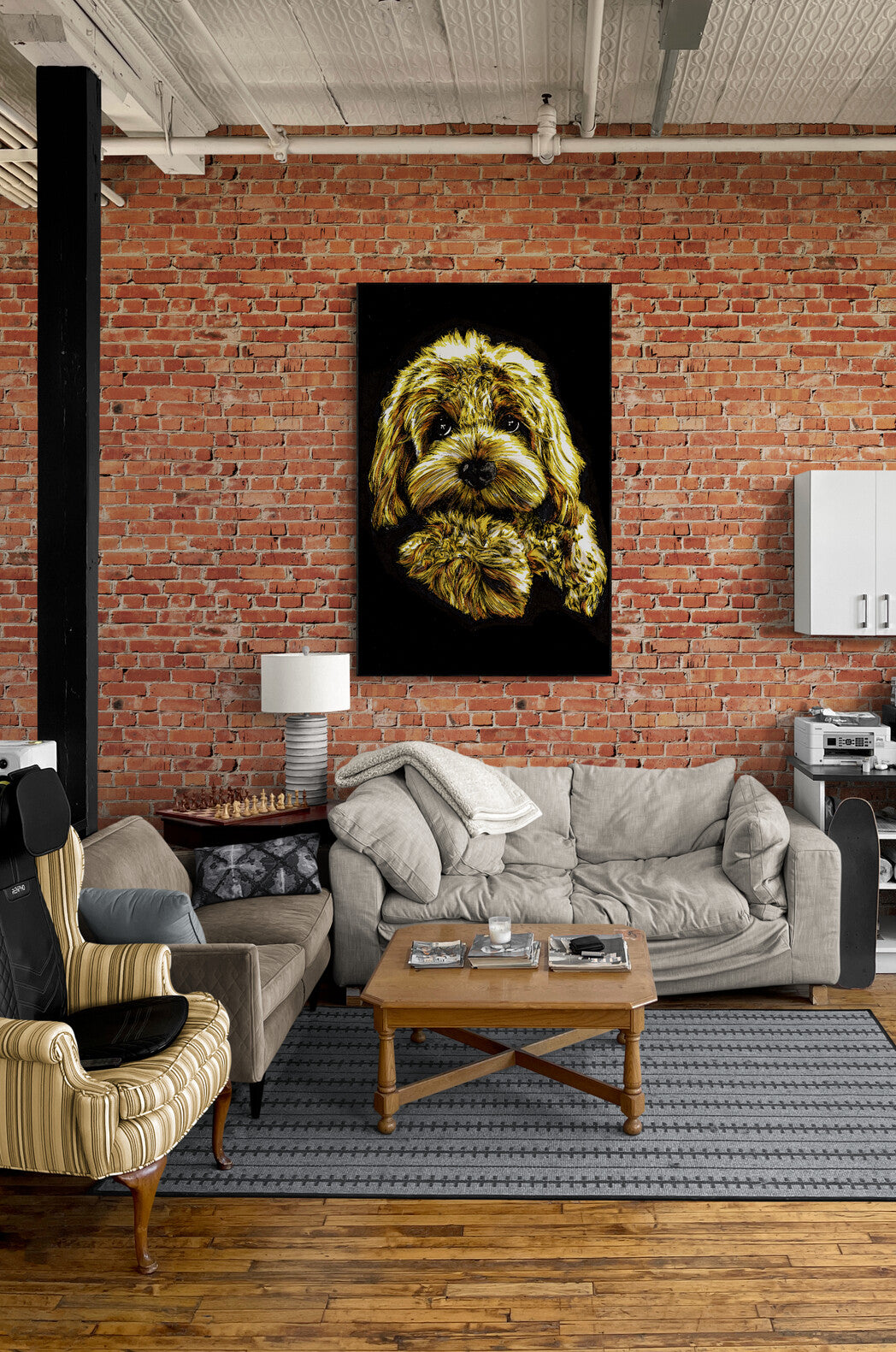 Goldendoodle Original Hand Drawn Wall Art Poster