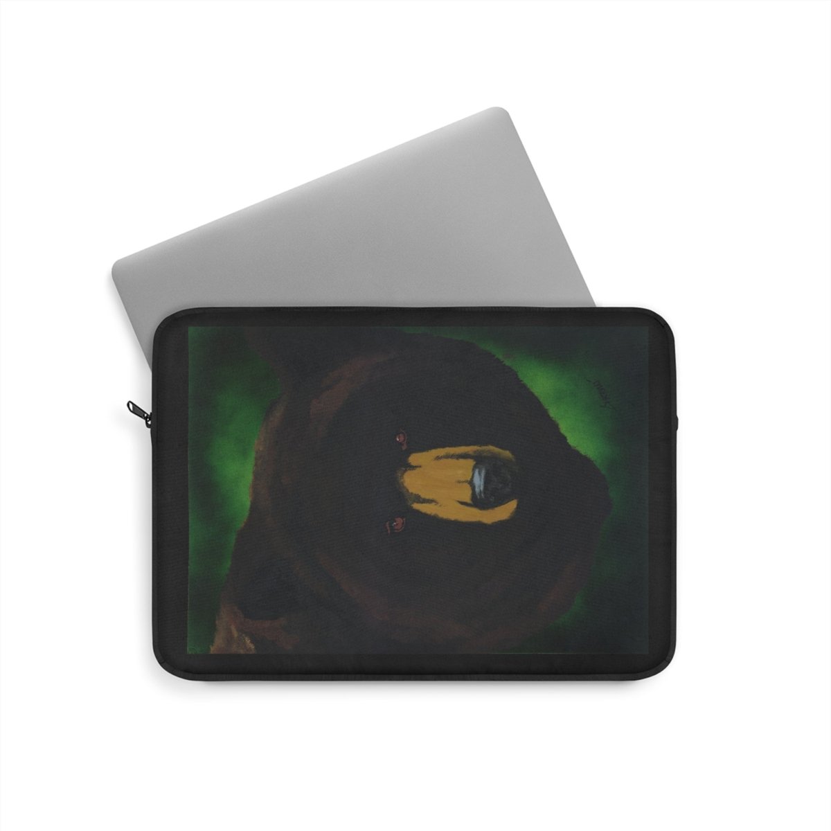 Brown Bear Laptop Sleeve - Stylish, Hand Painted Art, Protection for Your Tech - Curran Artworks