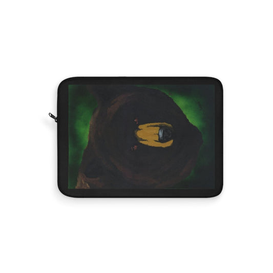 Brown Bear Laptop Sleeve - Stylish, Hand Painted Art, Protection for Your Tech - Curran Artworks