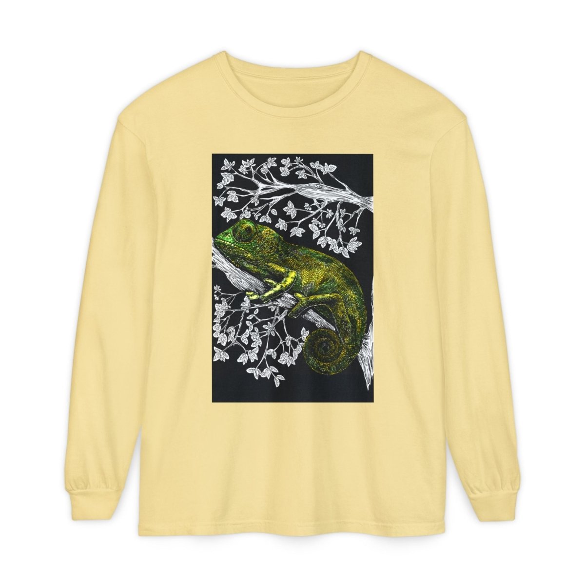 Chameleon Long Sleeve T-Shirt - Nature - Inspired Oversized Style - Curran Artworks