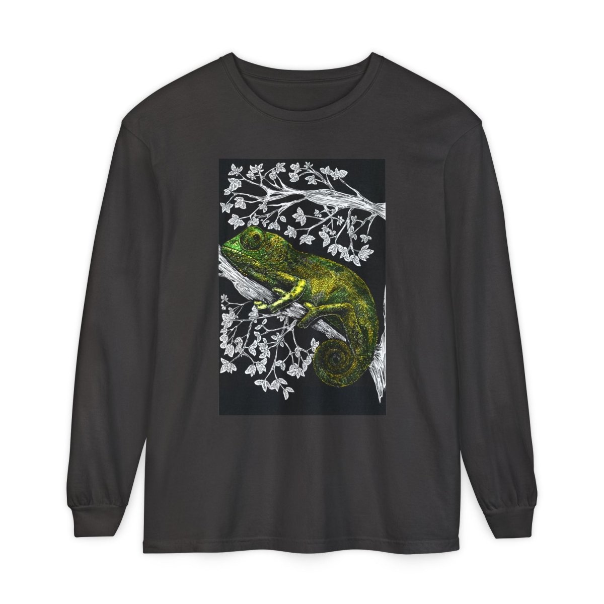 Chameleon Long Sleeve T-Shirt - Nature - Inspired Oversized Style - Curran Artworks