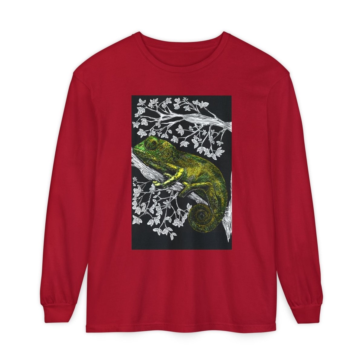 Chameleon Long Sleeve T-Shirt - Nature - Inspired Oversized Style - Curran Artworks