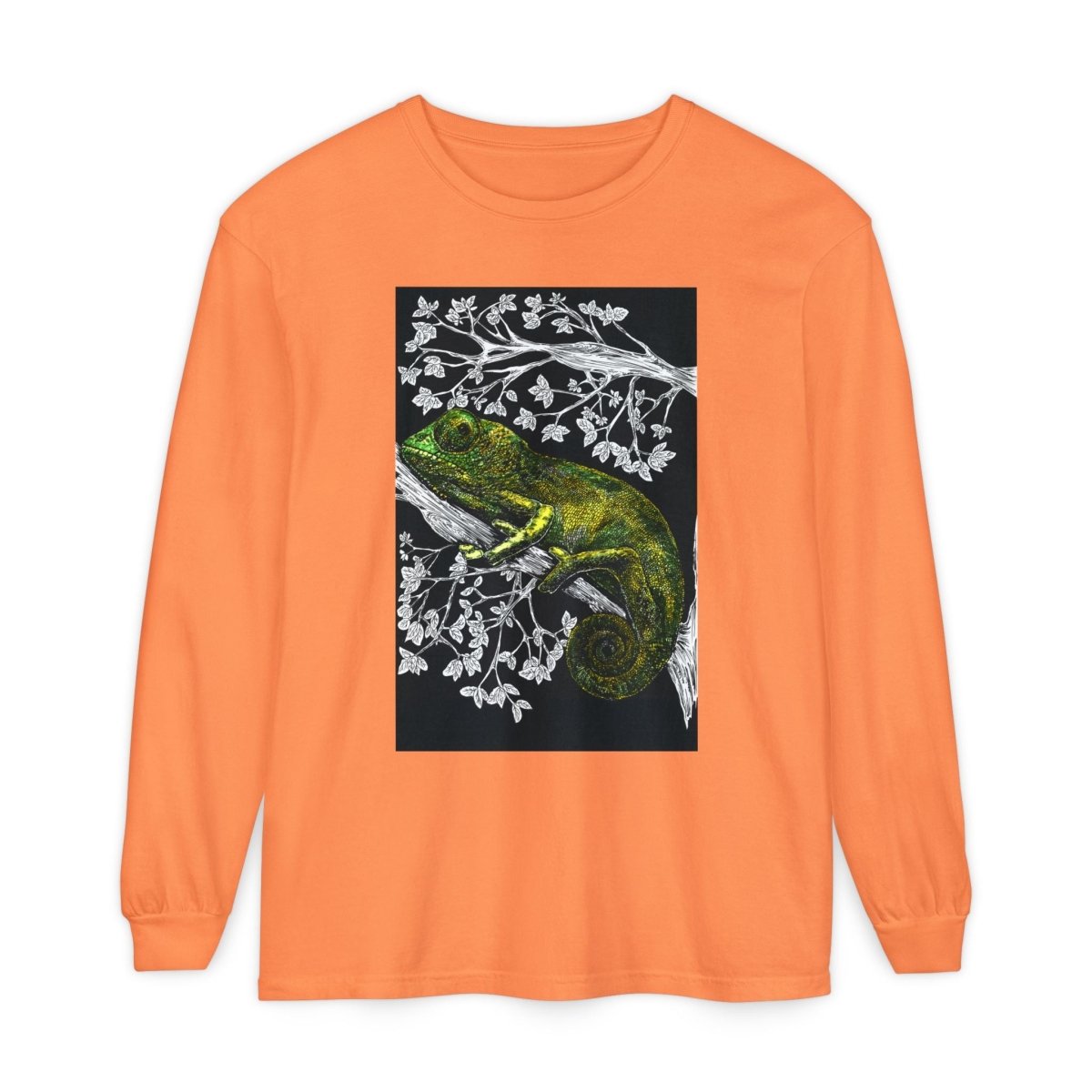 Chameleon Long Sleeve T-Shirt - Nature - Inspired Oversized Style - Curran Artworks