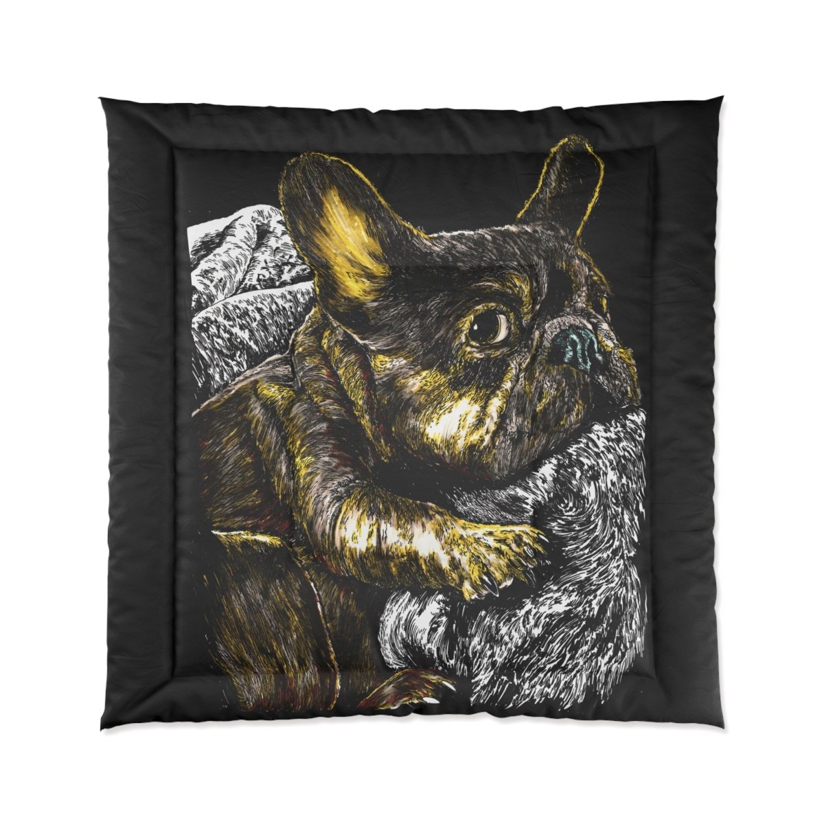 Charming French Bulldog Comforter - Cozy Pet - Inspired Bedding for Dog Lovers - Curran Artworks