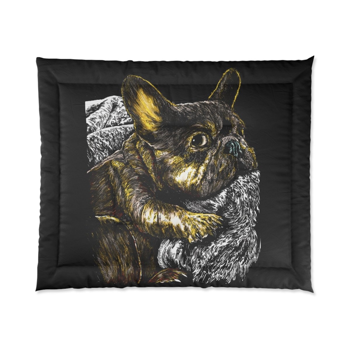 Charming French Bulldog Comforter - Cozy Pet - Inspired Bedding for Dog Lovers - Curran Artworks