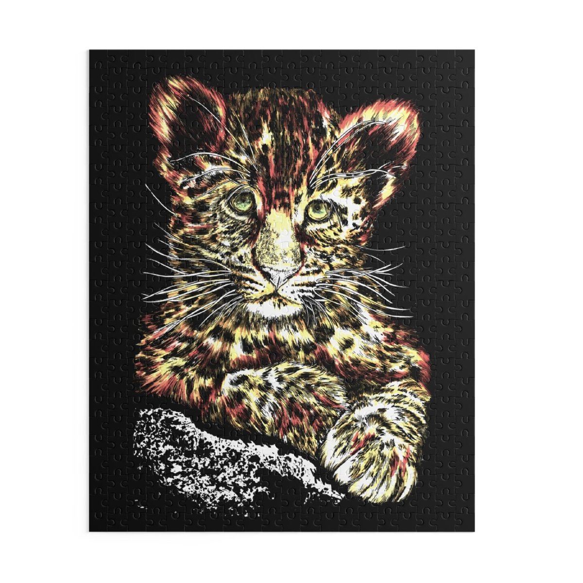 Charming Leopard Cub Puzzle – 120, 252, 500 - Piece Options - Curran Artworks