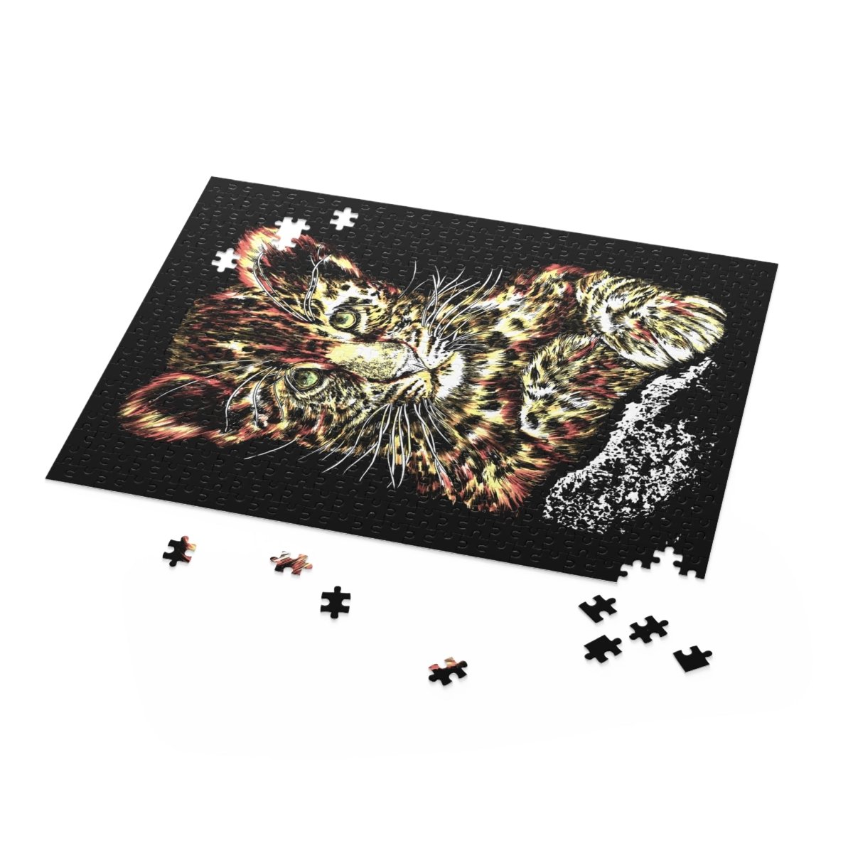 Charming Leopard Cub Puzzle – 120, 252, 500 - Piece Options - Curran Artworks
