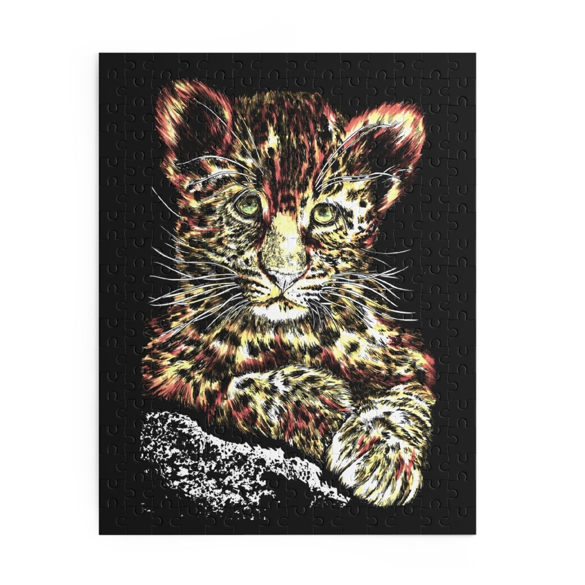 Charming Leopard Cub Puzzle – 120, 252, 500 - Piece Options - Curran Artworks