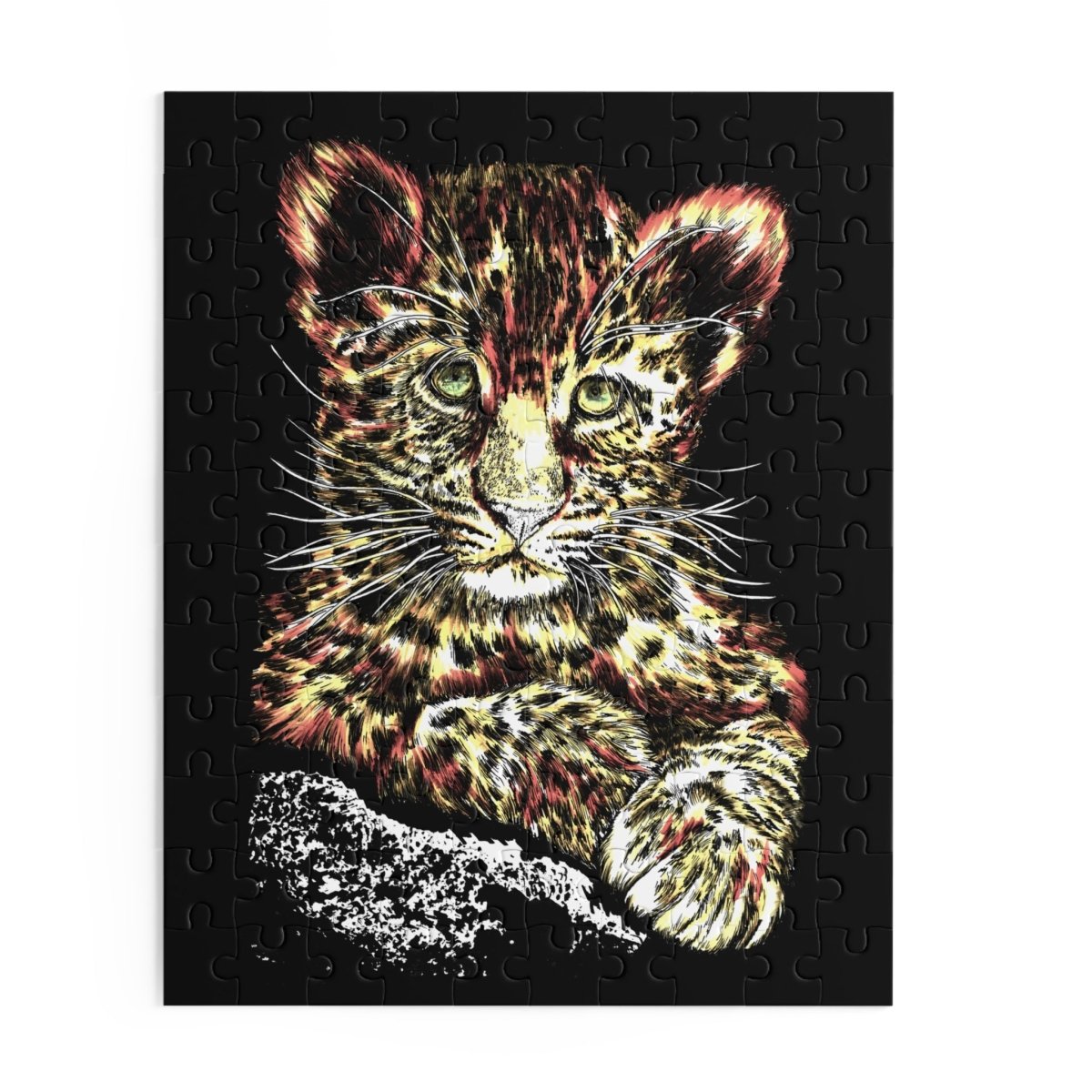 Charming Leopard Cub Puzzle – 120, 252, 500 - Piece Options - Curran Artworks