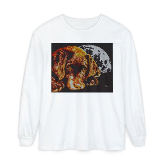 Chocolate Lab Puppy Long Sleeve T-Shirt - Cozy Unisex Tee for Dog Lovers - Curran Artworks