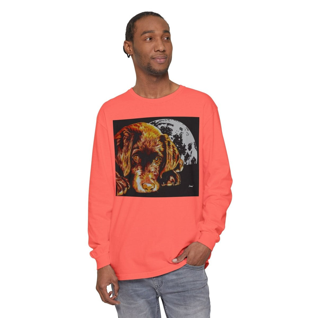 Chocolate Lab Puppy Long Sleeve T-Shirt - Cozy Unisex Tee for Dog Lovers - Curran Artworks