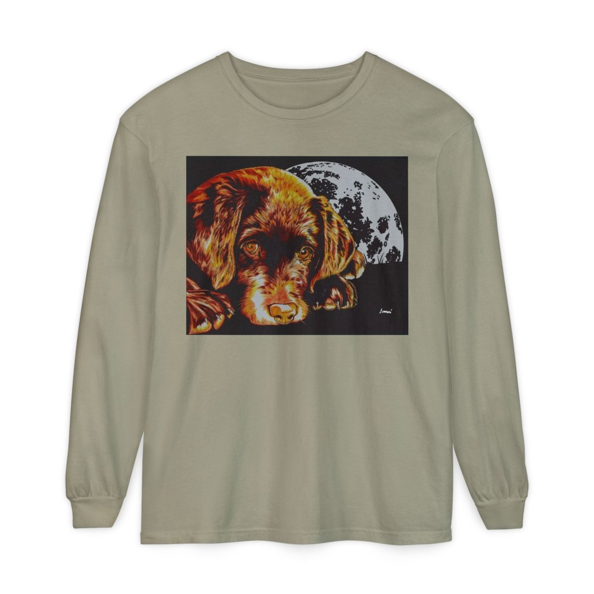 Chocolate Lab Puppy Long Sleeve T-Shirt - Cozy Unisex Tee for Dog Lovers - Curran Artworks