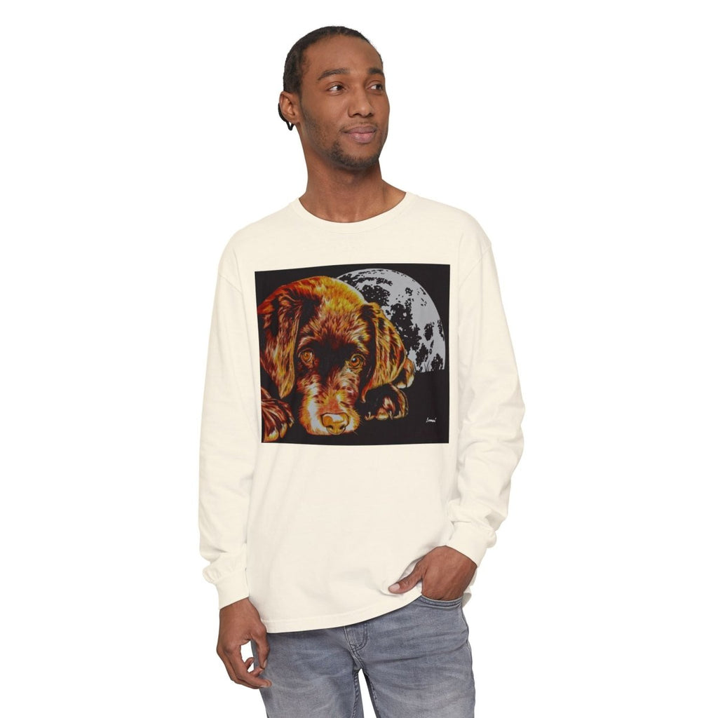 Chocolate Lab Puppy Long Sleeve T-Shirt - Cozy Unisex Tee for Dog Lovers - Curran Artworks