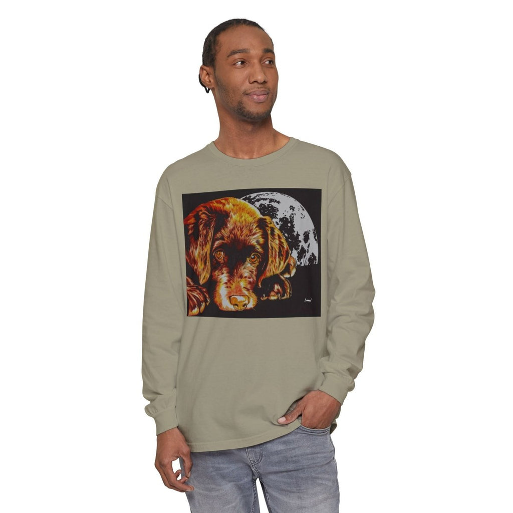 Chocolate Lab Puppy Long Sleeve T-Shirt - Cozy Unisex Tee for Dog Lovers - Curran Artworks