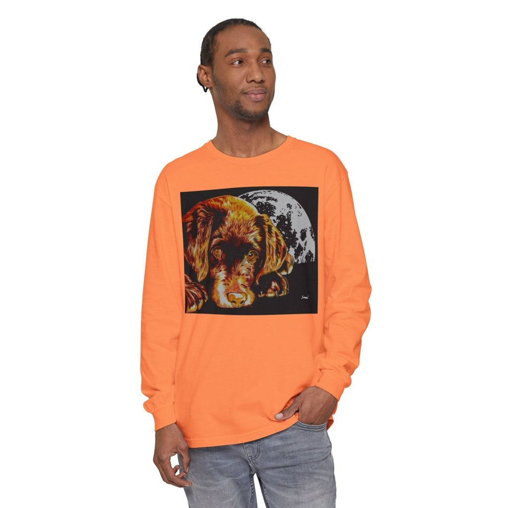 Chocolate Lab Puppy Long Sleeve T-Shirt - Cozy Unisex Tee for Dog Lovers - Curran Artworks
