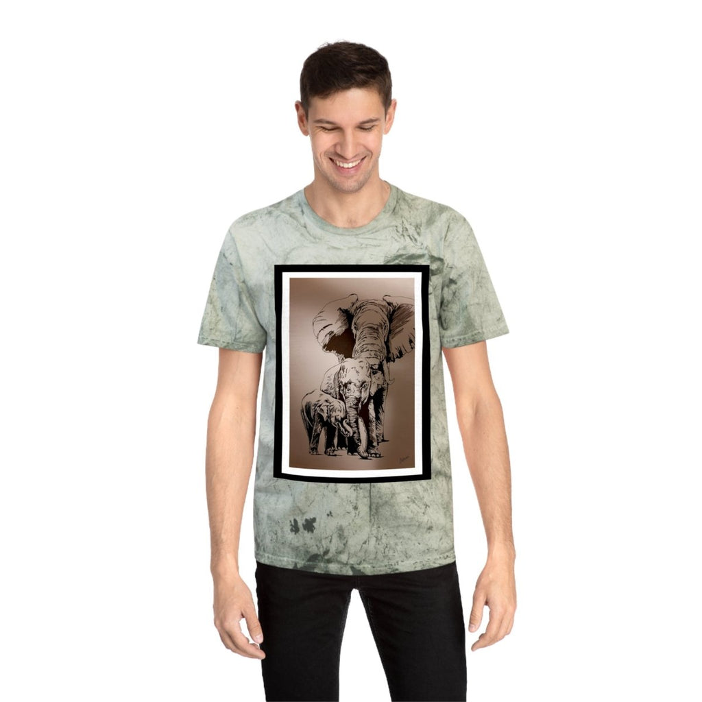 Color Blast Elephant Art Unisex T-Shirt - Nature Lover Gift - Curran Artworks