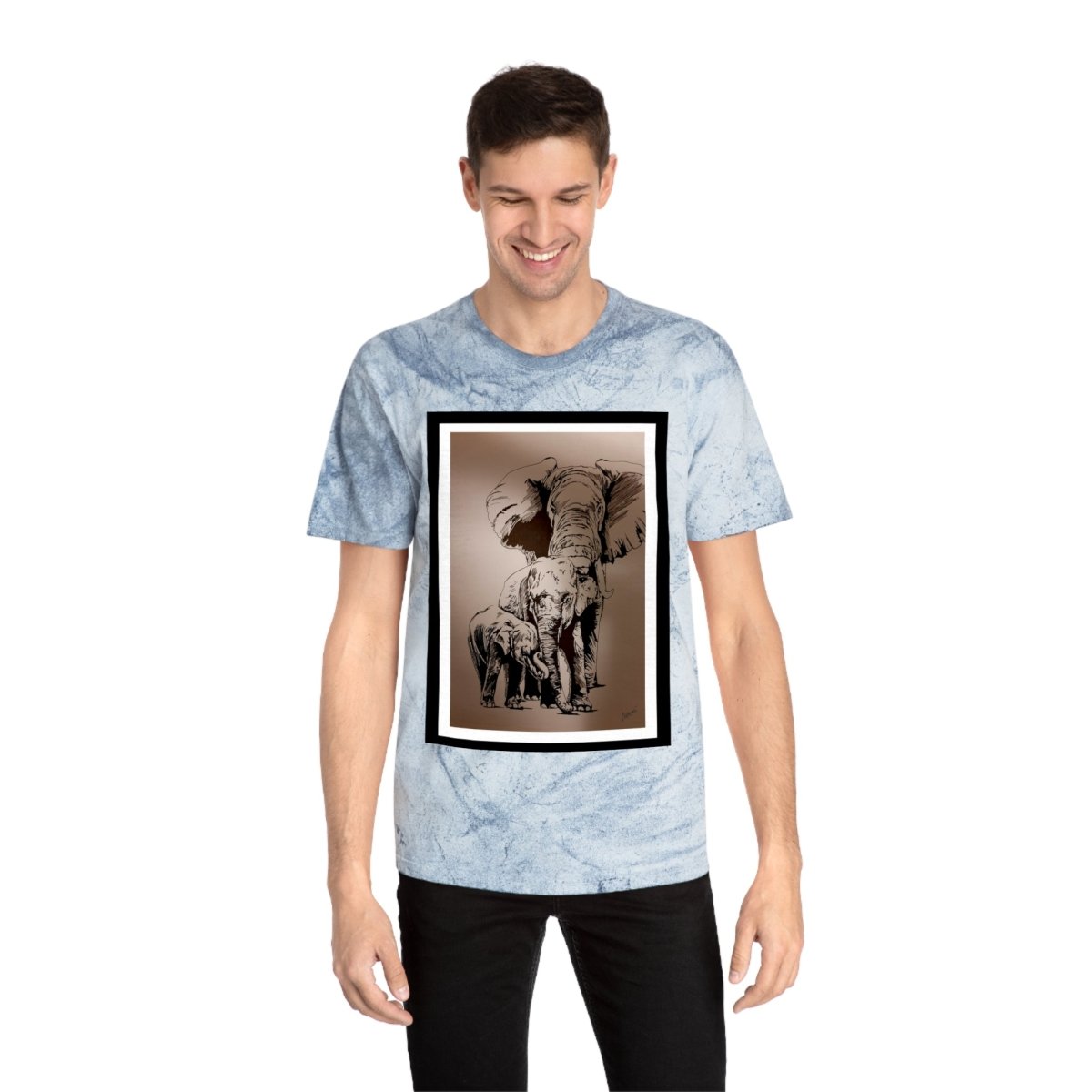 Color Blast Elephant Art Unisex T-Shirt - Nature Lover Gift - Curran Artworks