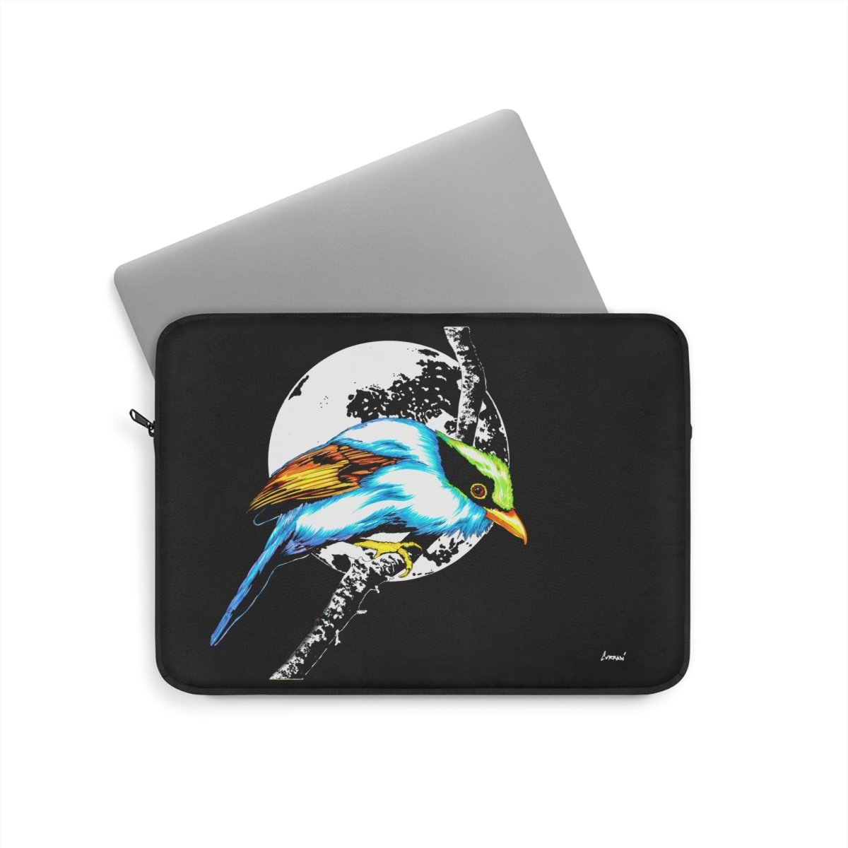 Colorful Bird Laptop Sleeve - Artistic Design for Nature Lovers - Curran Artworks