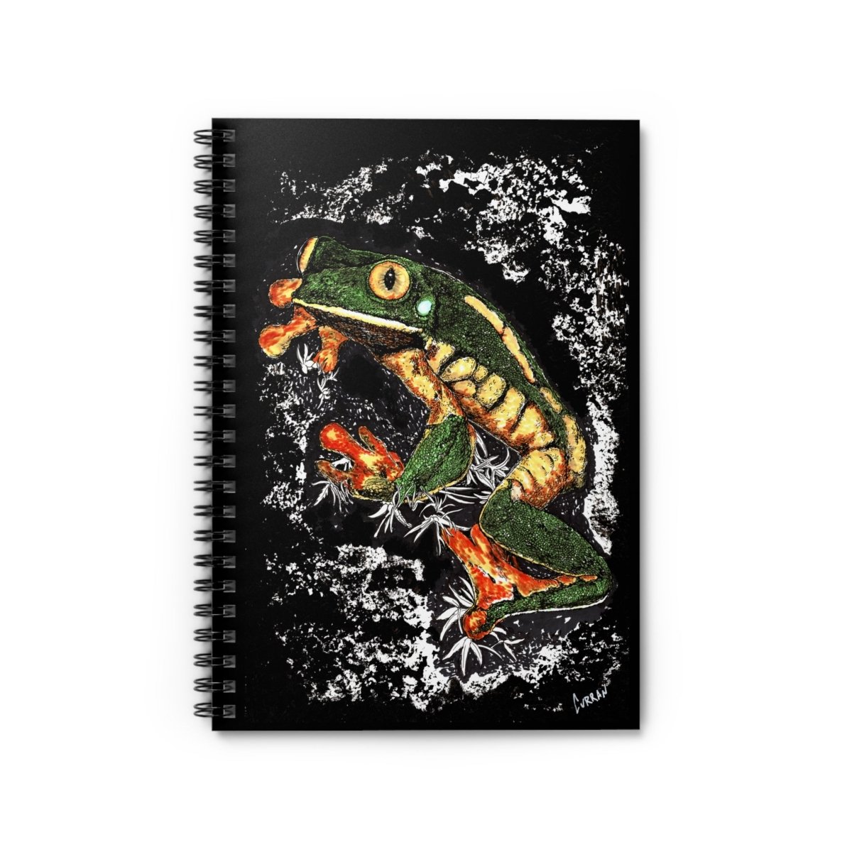 Colorful Frog Spiral Notebook - Ruled Line for Nature Lovers - Curran Artworks