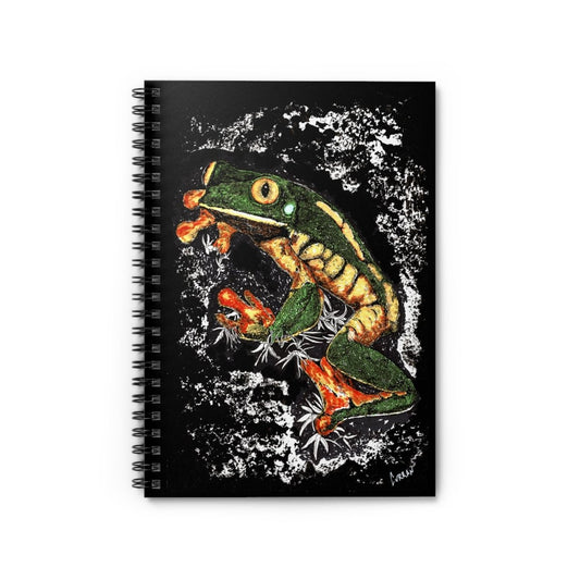 Colorful Frog Spiral Notebook - Ruled Line for Nature Lovers - Curran Artworks