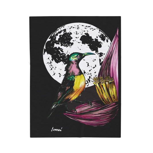 Colorful Hummingbird Velveteen Plush Blanket – Cozy Art for Nature Lovers - Curran Artworks