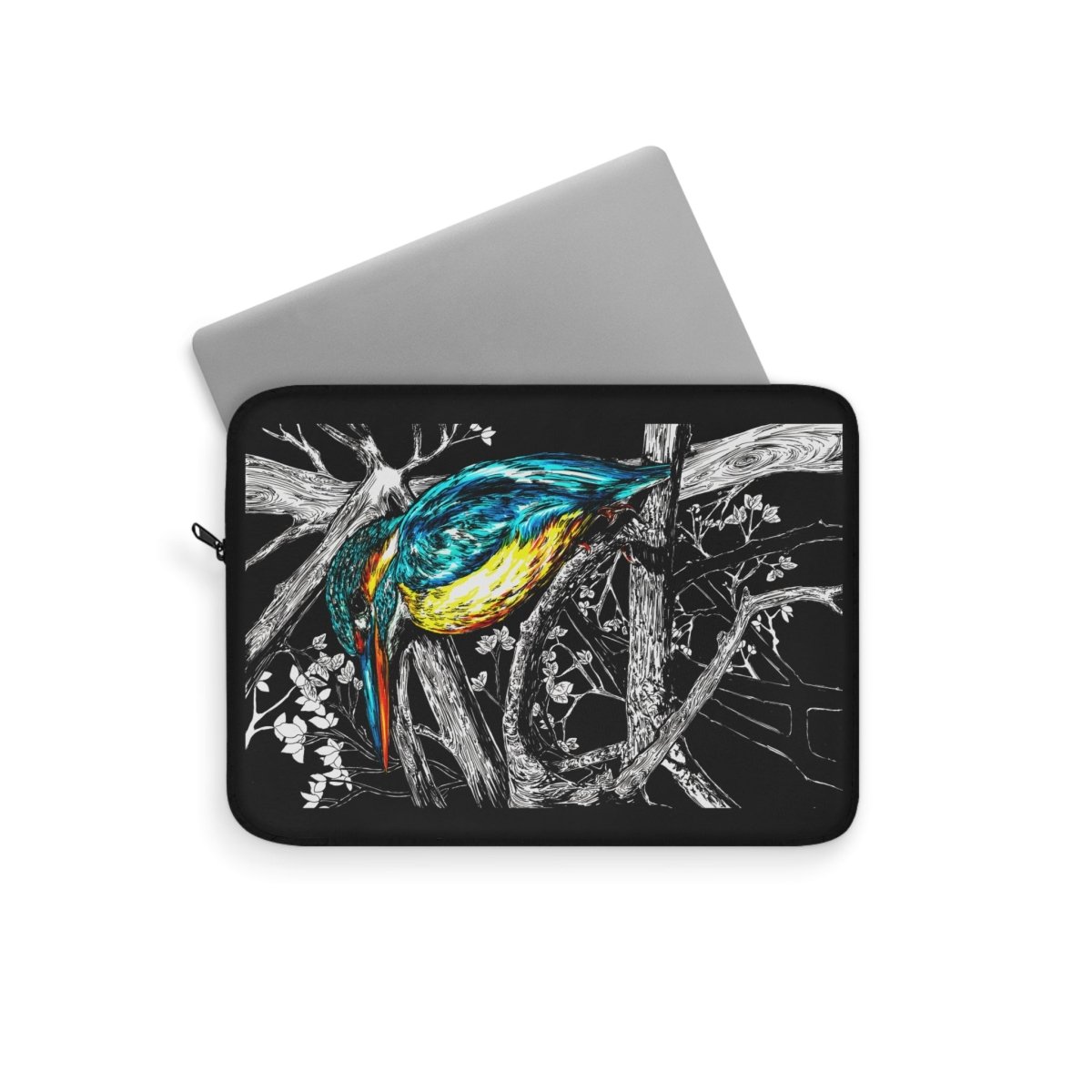 Colorful Kingfisher Bird Laptop Sleeve – Artistic Protection for Tech Lovers - Curran Artworks