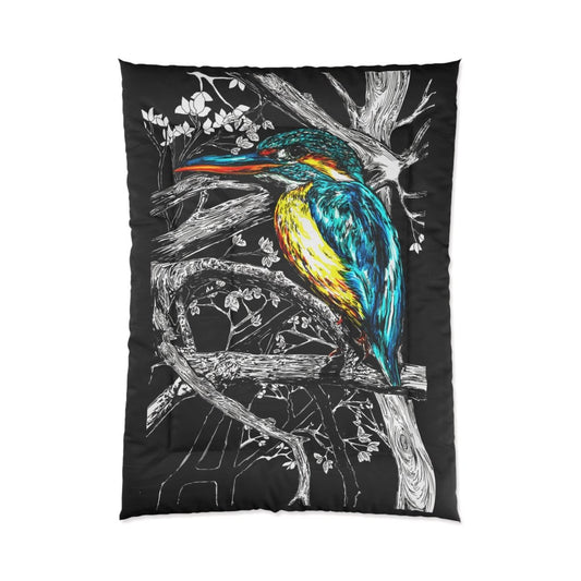 Colorful Kingfisher Comforter - Nature - Inspired Bedding for Bird Lovers - Curran Artworks