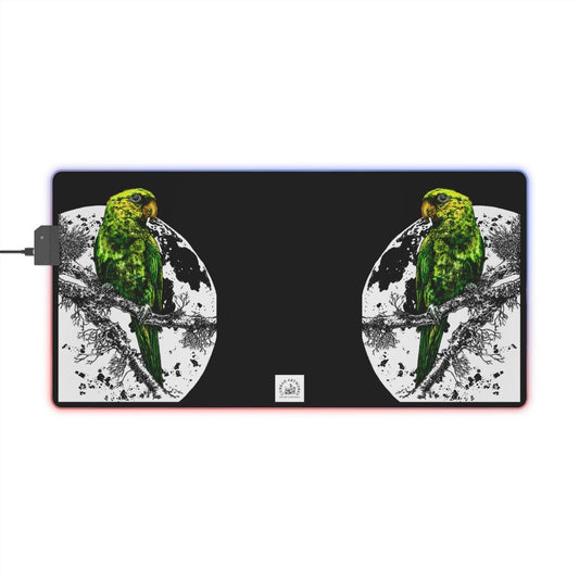 Colorful Parrot LED Gaming Mouse Pad - Ideal for Gamers & Nature Lovers - Curran Artworks