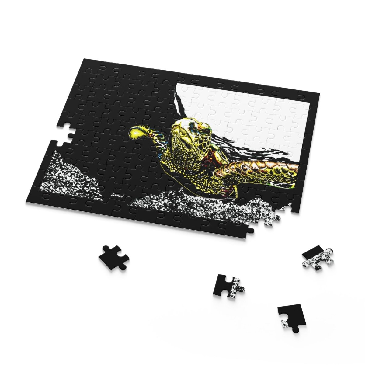Colorful Sea Turtle Puzzle – 120, 252, 500 - Piece Ocean Art for Nature Lovers - Curran Artworks