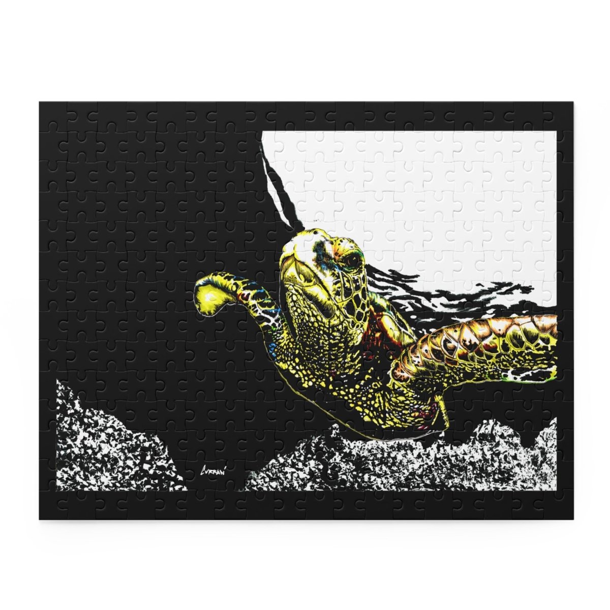 Colorful Sea Turtle Puzzle – 120, 252, 500 - Piece Ocean Art for Nature Lovers - Curran Artworks