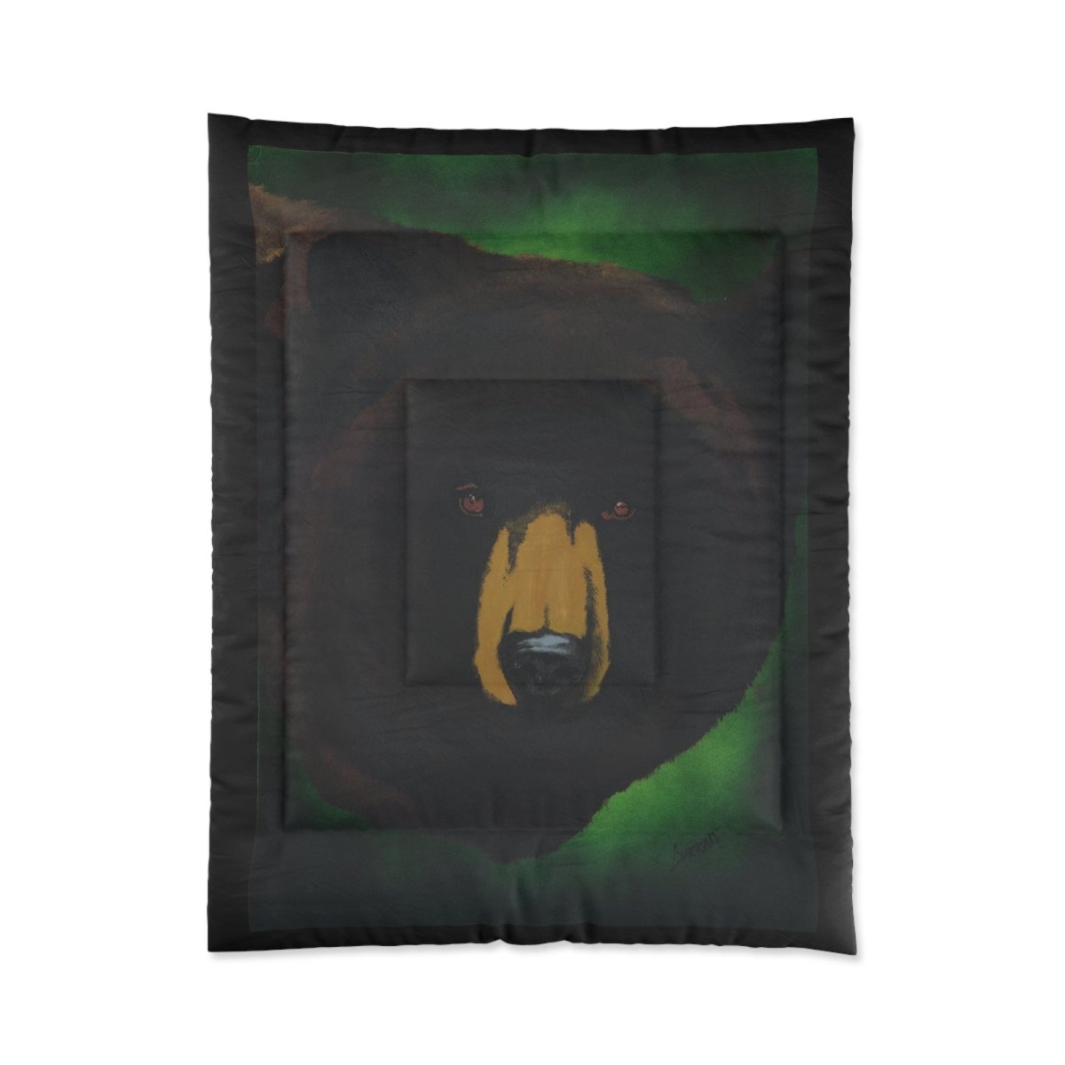Cozy Brown Bear Comforter - Nature - Inspired Bedding for Animal Lovers - Curran Artworks