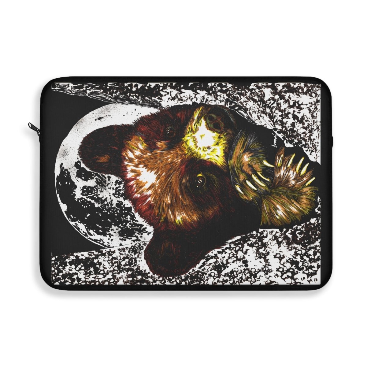Cozy Brown Bear Cub Laptop Sleeve - Stylish Tech Accessory for Animal Lovers - Curran Artworks