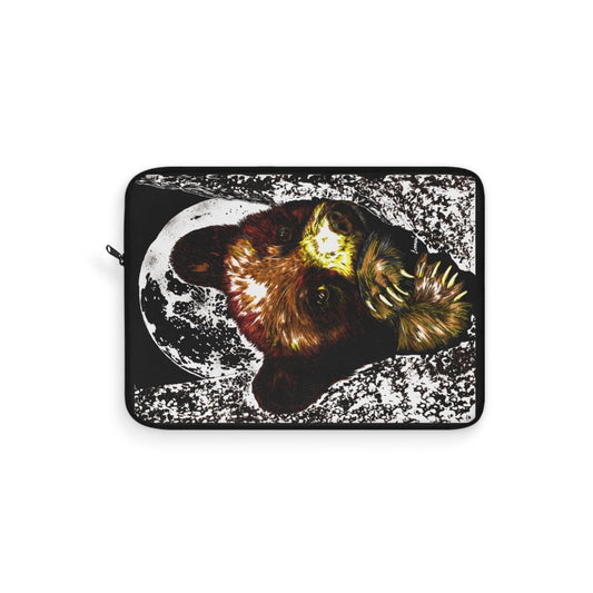 Cozy Brown Bear Cub Laptop Sleeve - Stylish Tech Accessory for Animal Lovers - Curran Artworks