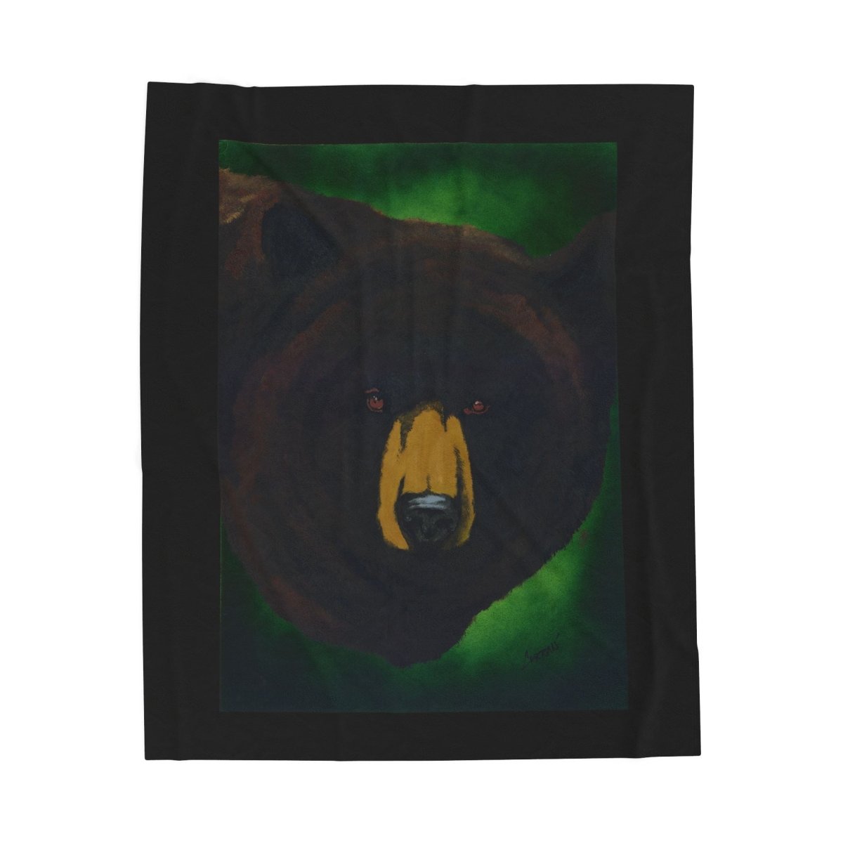 Cozy Brown Bear Themed Velveteen Plush Blanket - Perfect for Nature Lovers - Curran Artworks