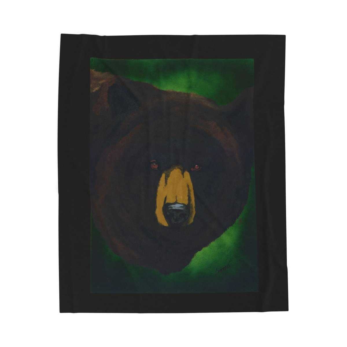 Brown Bear Themed Velveteen Plush Blanket for Nature Lovers