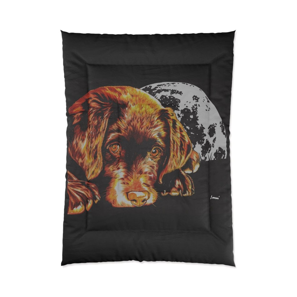 Cozy Dog Lover Comforter - Warm & Stylish Black Design - Curran Artworks