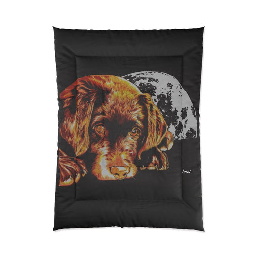 Cozy Dog Lover Comforter - Warm & Stylish Black Design - Curran Artworks