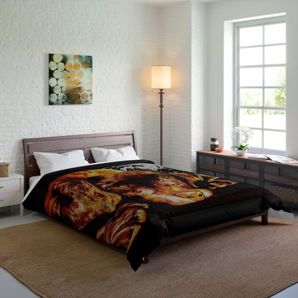Cozy Dog Lover Comforter - Warm & Stylish Black Design - Curran Artworks