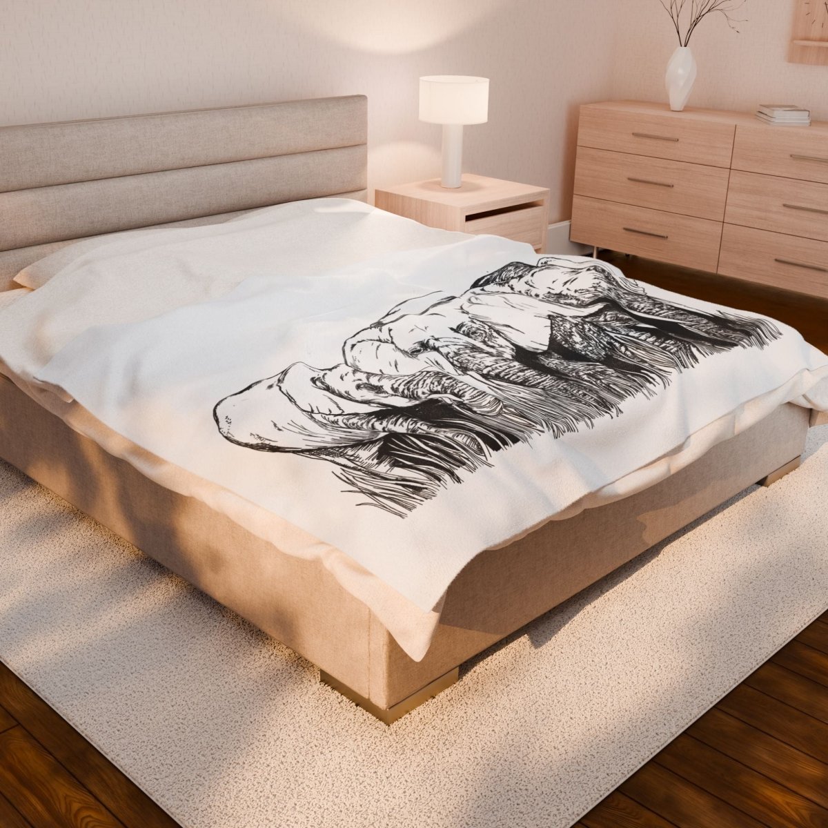 Cozy Elephant Velveteen Plush Blanket - Perfect for Home Decor and Gifting - Curran Artworks