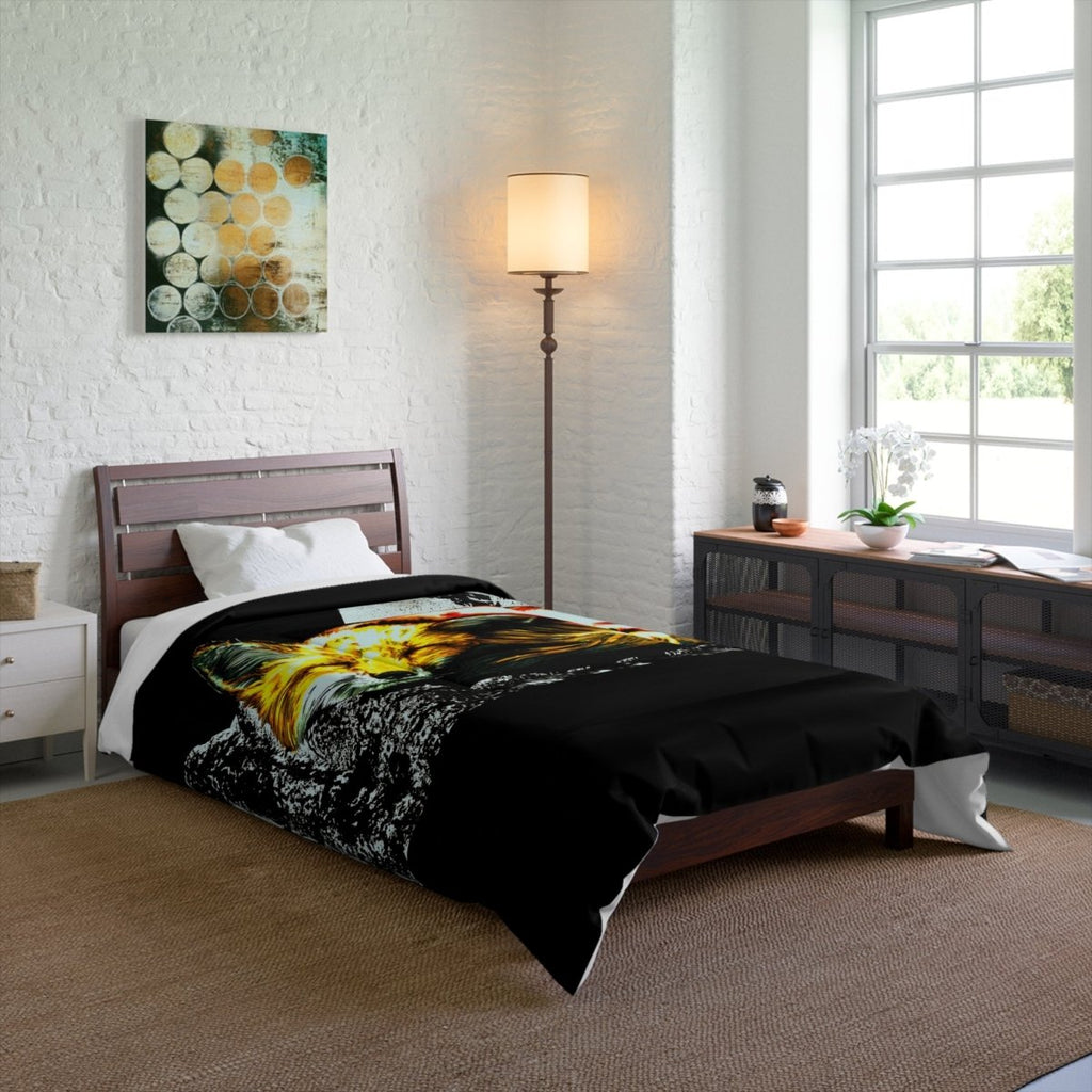 Cozy Fox Moon Comforter - Unique Bedroom Decor for Animal Lovers - Curran Artworks