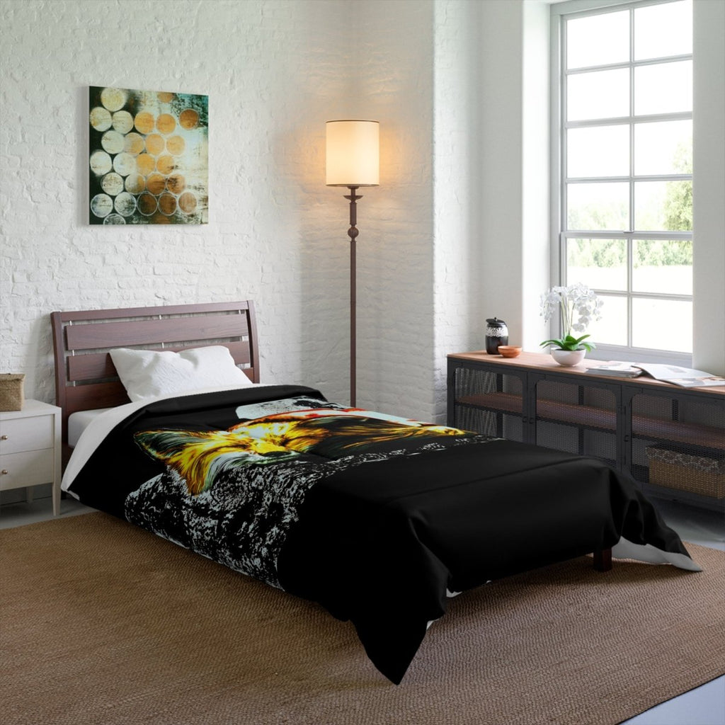 Cozy Fox Moon Comforter - Unique Bedroom Decor for Animal Lovers - Curran Artworks
