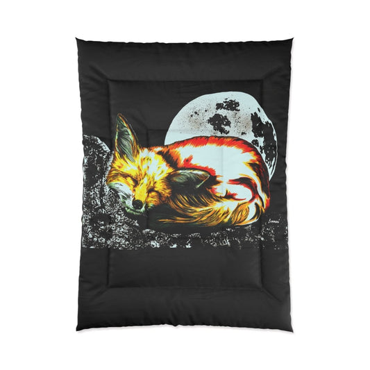 Cozy Fox Moon Comforter - Unique Bedroom Decor for Animal Lovers - Curran Artworks