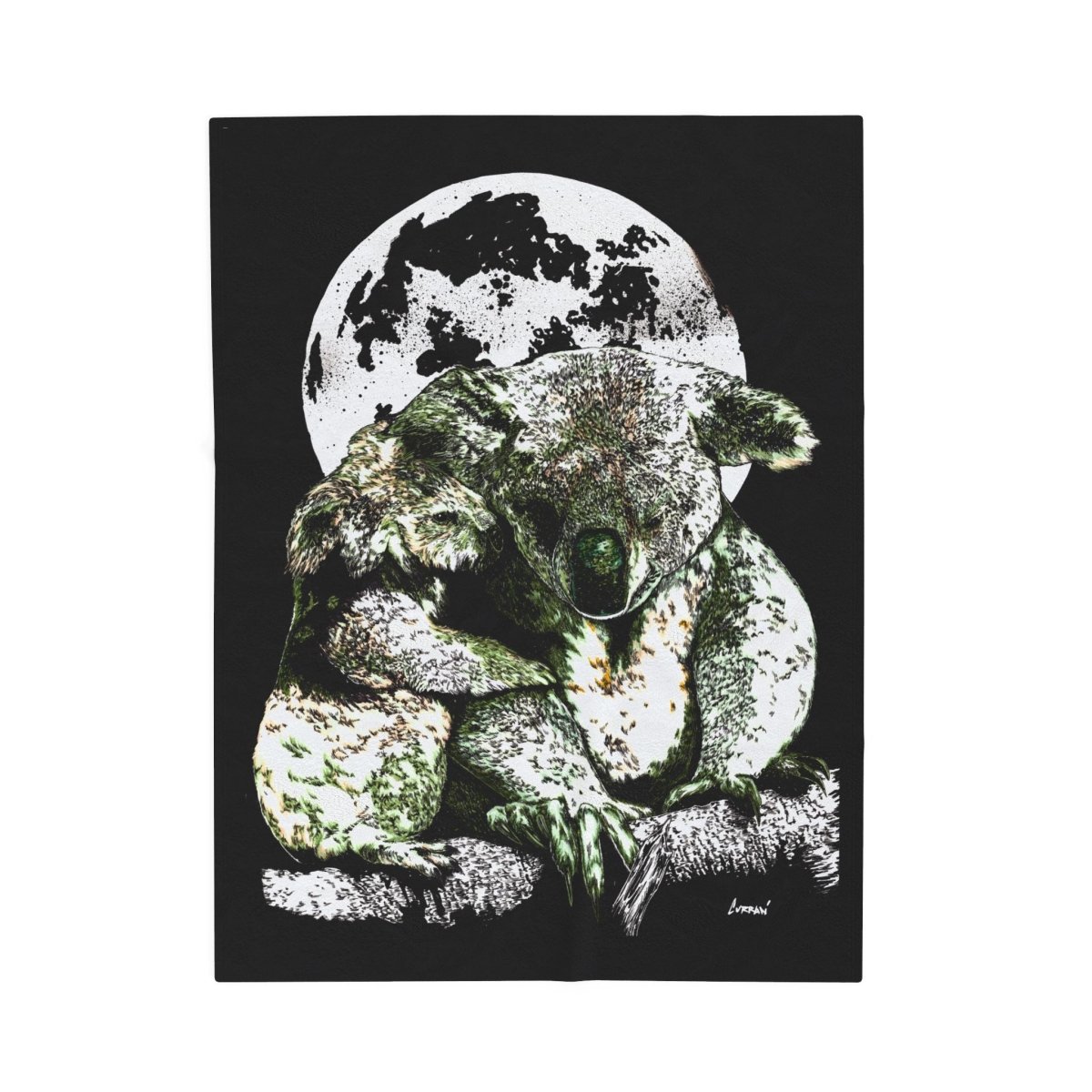 Cozy Koala Velveteen Plush Blanket - Perfect for Comfort & Wildlife Lovers - Curran Artworks