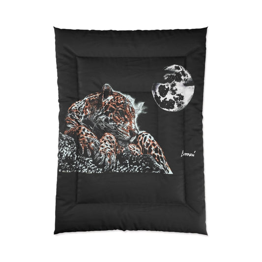 Cozy Moonlit Leopard Comforter - Nature - Inspired Bedding for Animal Lovers - Curran Artworks