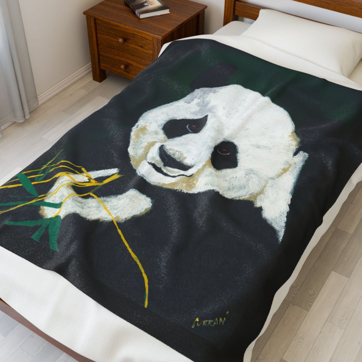 Cozy Panda Velveteen Plush Blanket - Perfect for Animal Lovers - Curran Artworks