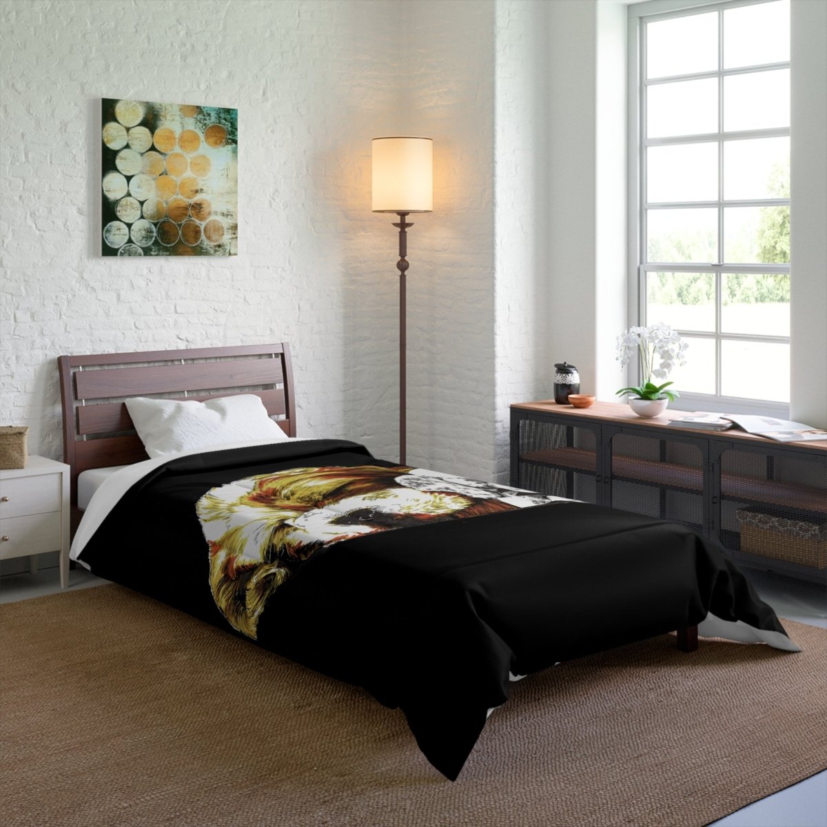 Cozy Pet Lovers Comforter with Sleepy Dogs Design - Curran Artworks
