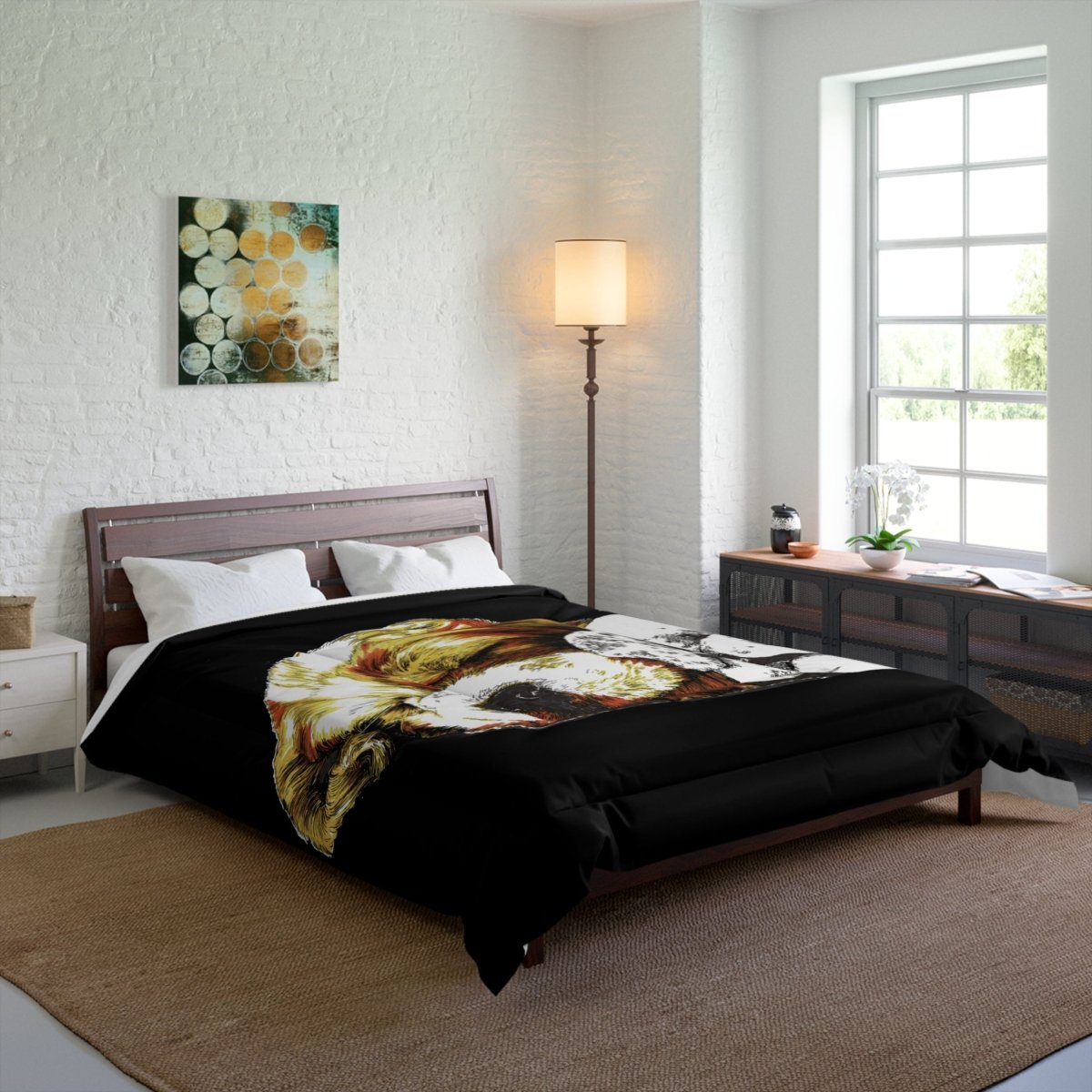 Cozy Pet Lovers Comforter with Sleepy Dogs Design - Curran Artworks