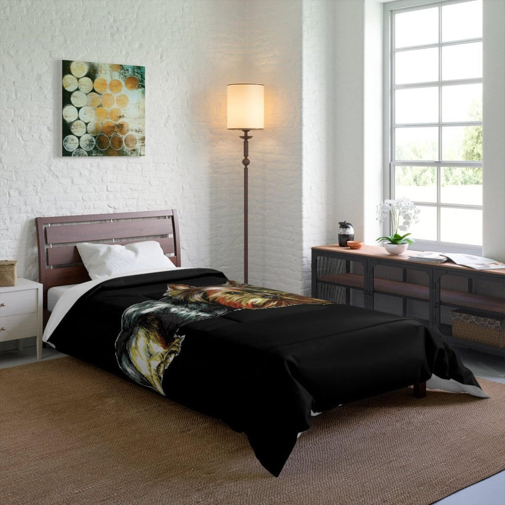 Cozy Yorkie Comforter - Perfect for Dog Lovers & Home Decor - Curran Artworks