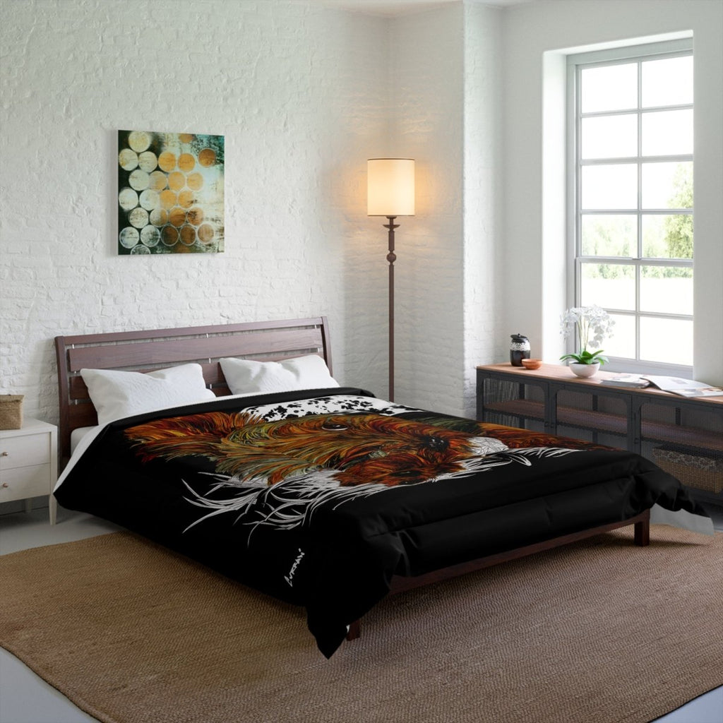 Cozy Yorkie Terrier Comforter - Stylish Pet - Themed Bedding for Dog Lovers - Curran Artworks