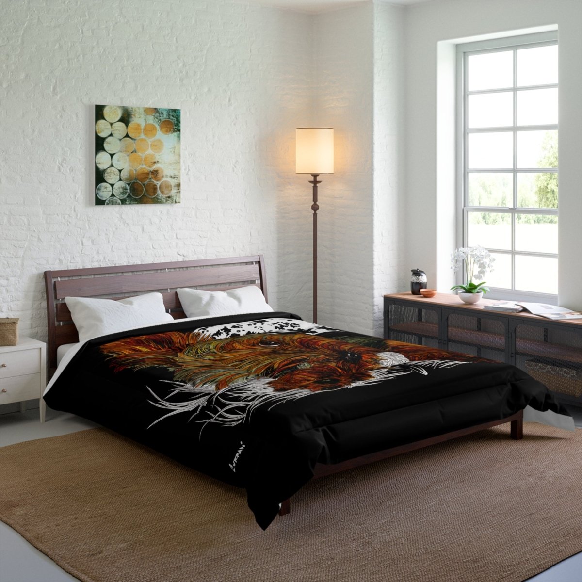 Cozy Yorkie Terrier Comforter - Stylish Pet - Themed Bedding for Dog Lovers - Curran Artworks